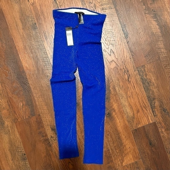 Bcbg MAXAZRIA metallic blue sapphire leggings. M/L. NWT - Picture 2 of 4